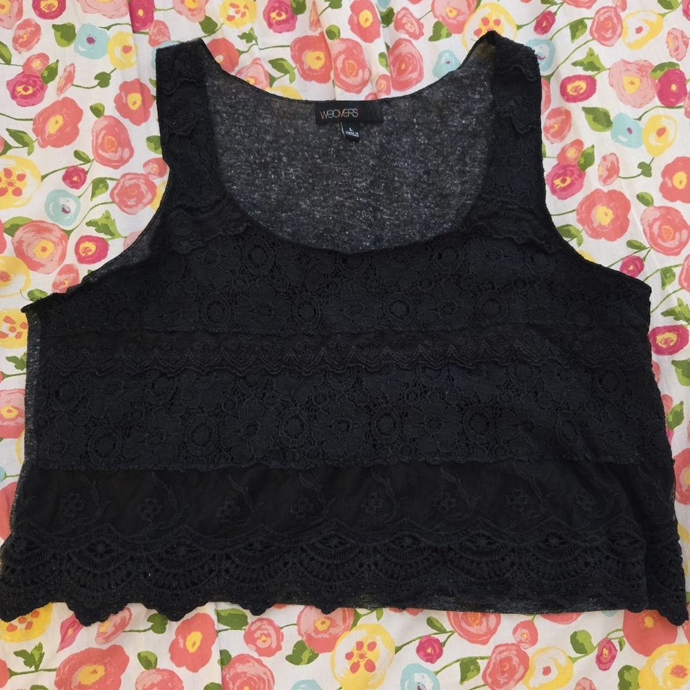 Weavers Mix Material Crop Top L